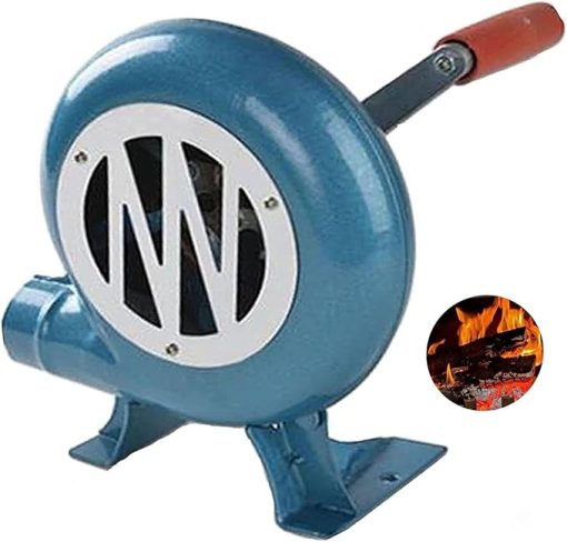 Hand Crank Blacksmith Forge Blower - Portable Iron Gear Popcorn Fan, Outdoor Cooking Metal Fan Blade BBQ Fan Air Blower, Barbecue Fire Bellows for Picnic Camping Stove Accessories(350W)