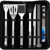 6PC Heavy Duty BBQ Grill Tools Set, Stainless Steel Accessories Kit with Storage Bag, for Camping, Traveling & Outdoor Cooking 3