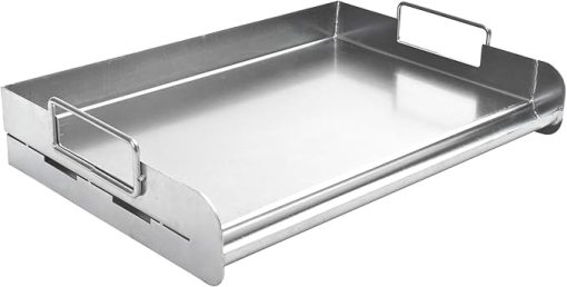 Charcoal Companion Stainless Steel Pro Grill Griddle - Heavy-Duty Professional Grade Griddle with Rear Edge Stop, Grease Reservoir, and Welded Handles, Ideal for Outdoor Cooking