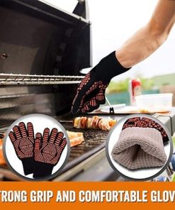 Yukon Glory™ Heavy Duty 5 Piece Grilling Tools Set, Durable Stainless Steel BBQ Accessories, Long Handle 3 in 1 Spatula, Tongs, Brush, Grill Fork, Thick Grilling Gloves, Gift Set 2