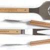 Marvel’s Captain America 3-Piece Outdoor BBQ Grill Utensil Set - Includes Stainless Steel Spatula, Fork & Tongs With 17" Sturdy Wooden Handles - Perfect Barbecue Accessory - Portable Grilling Tools