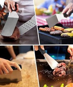 BBQ Grill Accessories, Stainless Steel BBQ Tools Set Grilling Kit for Kitchen Camping 3 Pcs 2