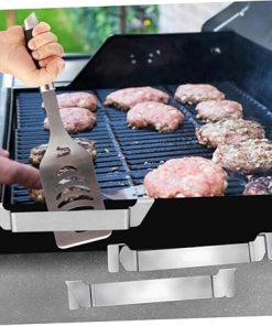 VANZACK 3sets Stainless Steel Griddle Spatula Holder Barbecue Tool Rack Set Grilling Tool Kit 3pcs*3 2
