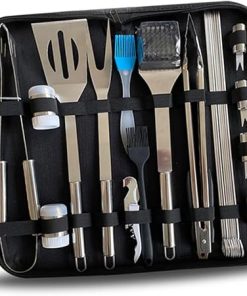 BESPORTBLE 1set Stainless Steel Barbecue Tool with Oil Brush Clamp Fork and Shovel BBQ Accessories for Outdoor Cooking Camping and Food Prep and Easy to Clean