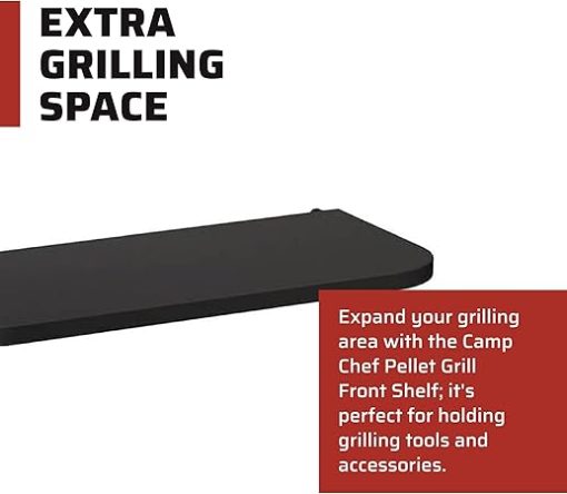Camp Chef Pellet Grill Folding Front Shelf - Grilling Tools & Accessories for Outdoor Cooking - 24" - Image 2