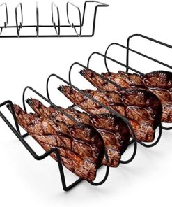 2Pcs Non – Stick BBQ Grill Rack | Sturdy Iron Steak Roasting Rack for Oven/Grill/Camping | Oxidation – Proof & High Heat Tolerant Outdoor Barbecue Accessories 2
