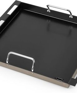 Onlyfire BBQ Griddle for Weber Genesis 2022 Series Gas Grills, Ceramic Coated Nonstick Flat Top Griddle Replacement for Weber Crafted Frame Kit, Black