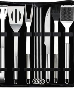 BBQ Grill Accessories Set, 12PCS Grill Tools Set with Carry Bag, Stainless Steel Grilling Accessories for Outdoor Camping Backyard Barbecue, Grill Gifts for Men