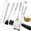 Grill Accessories 29PCS BBQ Tools Set Stainless Steel Grilling Kit with Carbon Clip, Baking Stick, Tongs and Spatula, Folding Cutting Board – Gifts for Dad Durable, Stainless Steel Grill Tools 3