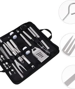 SUPVOX Stainless Steel BBQ Tools Kit 12pc Grilling Utensils Set for Men Outdoor Camping Cookware Accessories 2