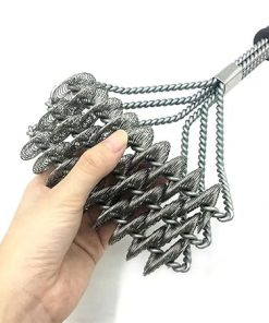 Steel BBQ Brush and Scraper BBQ Cleaner Brush Perfect Tools Grill Cleaning Brush Ideal Barbecue Accessories,D