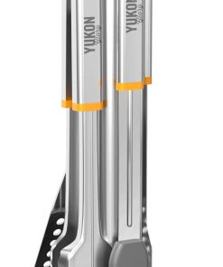 Stainless Steel BBQ Tool Set with Rotating Stand & Drip Pan | Grill Tool Kit Complete with Spatula, Tongs, Fork, Brush | Durable, Easy to Clean Grilling Kit | Essential BBQ Tools