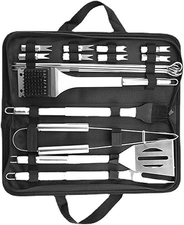BBQ Grill Tools Set,20Pcs Stainless Steel Grill Tool Set,omplete BBQ Accessories in Aluminum Case, Grill Gifts for Men,for Outdoor, Camping BBQ Grill Tools Set,20Pcs Stainless Steel Grill Tool Set,omplete BBQ Accessories in Aluminum Case, Grill Gifts for Men,for Outdoor, Camping