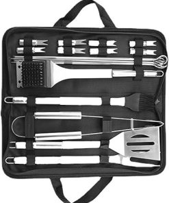 BBQ Grill Tools Set,20Pcs Stainless Steel Grill Tool Set,omplete BBQ Accessories in Aluminum Case, Perfect Grill Gifts for Men,for Outdoor, Camping