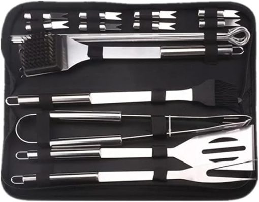 BBQ Barbecue Tool Set, 20 Pieces Stainless Steel Barbecue Accessories with Storage Bag Outdoor Barbecue Grill Kit Friends Grill Barbecue Utensils for Camping and Family P - Image 2