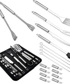 Stainless Steel Grill Tool Set, 8-Piece Heavy-Duty Grill Accessories, Outdoor Camping Cooking Tools, Rust-Proof and Durable Grill Utensils, Gift Set for Grill Lovers