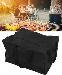 BBQ Accessories BBQ Tool Bag Portable Waterproof Dustproof Wear Resistant Black BBQ Grilling Tool Storage Tote Bag 74x57x43cm for Picnics and Camping Gifts for Dad Gifts 2