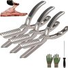 Rib Prep Pro Tool, BBQ Rib Skinner Membrane Removal Tool, Effortless BBQ Rib Preparation Tools, Kitchen Stainless Steel Skin Grilling Removal Scissors with Arc Clamp & Non-Slip Grip 3