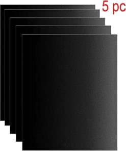 Non Stick BBQ Grill Mat 40 * 33cm Reusable Baking Mat Outdoor Picnic Cooking Barbecue Tools Cooking Grilling Sheet Accessories (Size : 5pcs) 2
