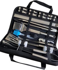 28pc BBQ Tool Set Brush Fork Clamp Stainless Steel Grill Accessories for Outdoor Cooking