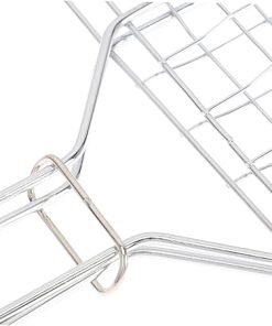 Happyyami 4pcs Grilling Basket Fish Grill Basket Outdoor Grill Accessories Portable Smoker Grill Grilling Tools for Outdoor Grill Camping Grills Clip Style Grill Mesh Smoky Fold Iron 2