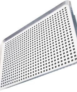 Efficient Stainless Steel Grills Pans For Outdoor BBQ With Perforated Design And Handle Ideal For Vegetables Fish Meat
