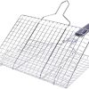 Barbecue Grilling Basket Grill Bbq Net Wooden Handle Meat Fish Vegetable Bbq Tools Grill Accessories 4