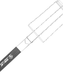 1Pc Stainless Steel Bbq Grill Basket Barbecue Tool for Steak Fish and Vegetables Portable Mesh Grilling Rack for Outdoor Use Compatible with Gas Smoker Grills
