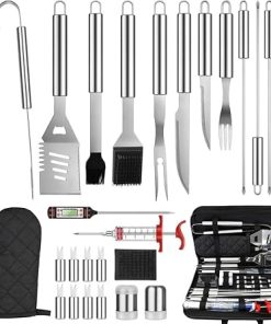 27 PCS New Wholesale Luxury Stainless Steel BBQ Barbecue Grill Accessories Tools Set with Case