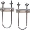 Rotisserie Fork U-Bolt, SS, 7.5 Inches Long Meat Trussing Accessories. 2 Inch Wide Spit Rod Capacity. Rotisserie Parts for Whole BBQ Pig, Hog, and Lamb up to 150 lbs.. (2 Pack)