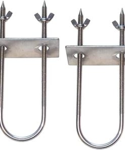 Rotisserie Fork U-Bolt, SS, 7.5 Inches Long Meat Trussing Accessories. 2 Inch Wide Spit Rod Capacity. Rotisserie Parts for Whole BBQ Pig, Hog, and Lamb up to 150 lbs.. (2 Pack)