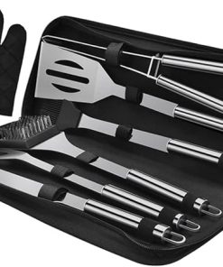 BESPORTBLE Stainless Steel BBQ Tools Set 7 Pcs Portable Cooking Utensils Grill Set for Outdoor Grill