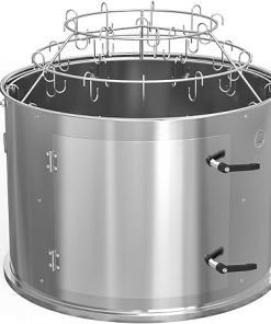 only fire Stainless Steel Grill Cooking Smoking Attachment, Charcoal, Rib Hanging System for Weber 22 inch Kettle Grills - Turns Your Kettle into Smoker