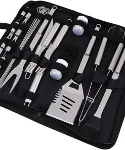 BBQ Tools Kit 10pc Grill Utensils Stainless Steel BBQ Tools Barbeque Accessories Outdoor Cooking