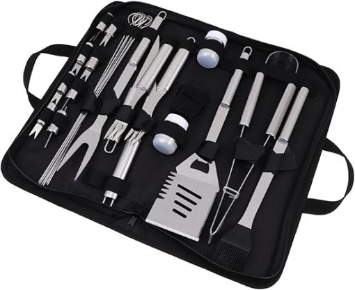 BBQ Tools Kit 10pc Grill Utensils Stainless Steel BBQ Tools Barbeque Accessories Outdoor Cooking