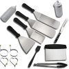 BBQ Tool Set Plastic Handle Stainless Steel Combination BBQ Fork Shovel Clip Three Piece Accessories 4