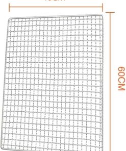 Stainless Steel BBQ Grill Basket, Rectangular Grilling Mesh Basket, Non-Stick BBQ Tool for Outdoor, Oven, Gas, Charcoal Grills 2