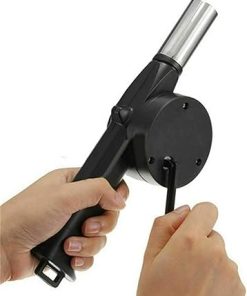 Portable Handheld BBQ Cooking Fan Air Blower Manual Fire Bellows Tool with Stainless Blowing Head for Outdoor Camping Cook Picnic, Good Helper for Barbecue