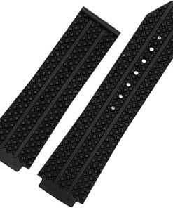 Black Silicone Rubber Watchband 25x19mm 25x17mm for Hublot strap for Big Bang Watch Band Butterfly Buckle Bracelet logo tools