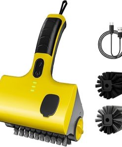 Cordless Rechargeable Grill Brush, 360° Rotating Cleaner Brush, Cordless Electric Grill Cleaning Scrub Brush with Two Different Brushes for Grill, Kitchen Room, Bathroom