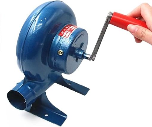 Hand Crank Blacksmith Forge Blower - Small Iron Gear Popcorn Fan, Heavy Duty Manual Forge BBQ Blower, Barbecue Charcoal Grills Stove Accessories, for Outdoor Camping Cooking Air Blower(350W)