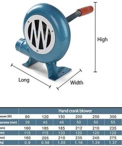 Manual Iron Gear BBQ Blower, Cooking BBQ Fan Air Blower, Iron Gear Popcorn Fan Manual Fan, Heavy Duty Starter Flame Exciter Tool, Outdoor Cooking Manual Air Blower Accessories(300W) 2