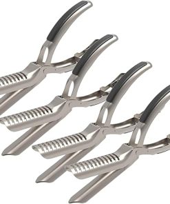 Rib Prep Tool Membrane Remover Kit - Stainless Steel BBQ Accessory for Effortless Rib Cleaning - Ergonomic & Dishwasher Safe (4pcs)