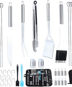 ABOOFAN Camping BBQ Grill Set 35pcs Stainless Steel BBQ Tools Barbecue Accessories Kit Safe Cooking Design