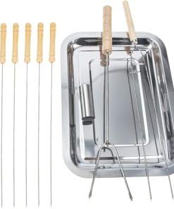 Balacoo Outdoor BBQ Tools Set 15pc Grill Tool Kit Camping BBQ Accessories Grill Tin Foil Squirrel Cage Blower Fan Compact Lightweight