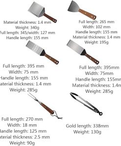 7 PCS Heavy Duty BBQ Grilling Tools Set, Stainless Steel Spatula, Fork, Basting Brush&Tongs, Grill Tools Kit for Barbecue – Grill Utensils Set Ideal Grilling Gifts for Men Dad,Silver (Silve 2