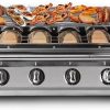 BBQ Grill Stainless Steel Roast Stove Outdoor Barbecue Cooking Oven Glass Cover Adjust Height Hiking Kitchen