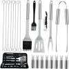 Complete BBQ Tool Set 22pcs Stainless Steel Barbecue Accessories Fork Shovel Brush Scraper