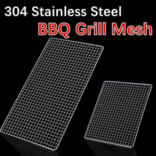 1pc Square BBQ Grill Net 304 Stainless Steel Mesh Barbecue Non-stick Grilling Mats Outdoor Bbq Grill Racks Meshes Accessory (Size : 50x30cm) - Image 2