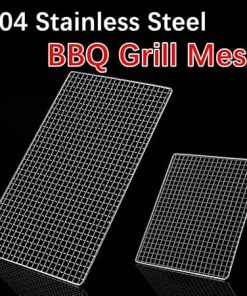 1pc Square BBQ Grill Net 304 Stainless Steel Mesh Barbecue Non-stick Grilling Mats Outdoor Bbq Grill Racks Meshes Accessory (Size : 60x20cm) 2